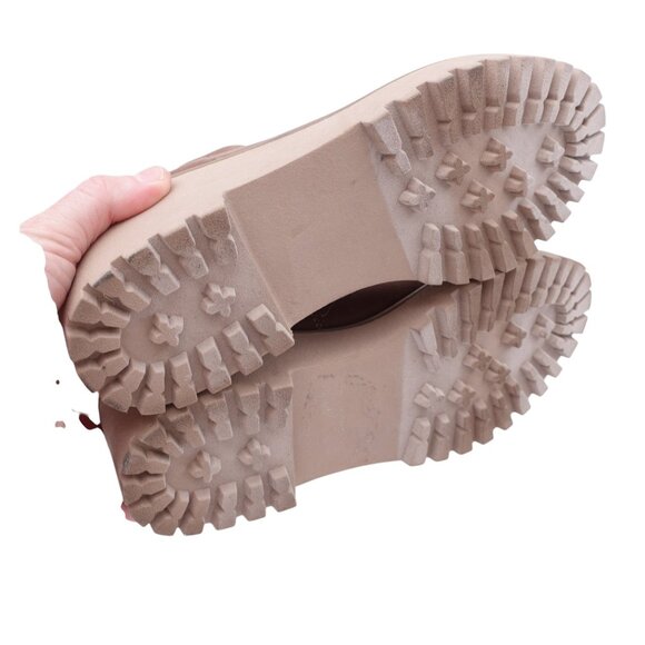 LN Dolce Vita Rielle Ankle Chelsea Boot Size 7 Brown Suede Faux Leather Lug Sole - Picture 8 of 9